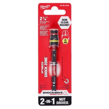 Milwaukee SHOCKWAVE Impact Duty 1/4 in and 5/16 in x 2-1/4 in QUIK-CLEAR 2-in-1 Magnetic Nut Driver, large image number 8