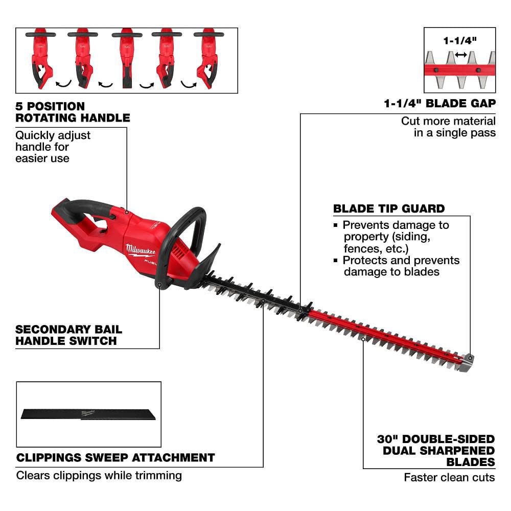 Milwaukee M18 Fuel 30 Inch Hedge Trimmer Bare Tool 3034 20 Simolary simolary.com 7