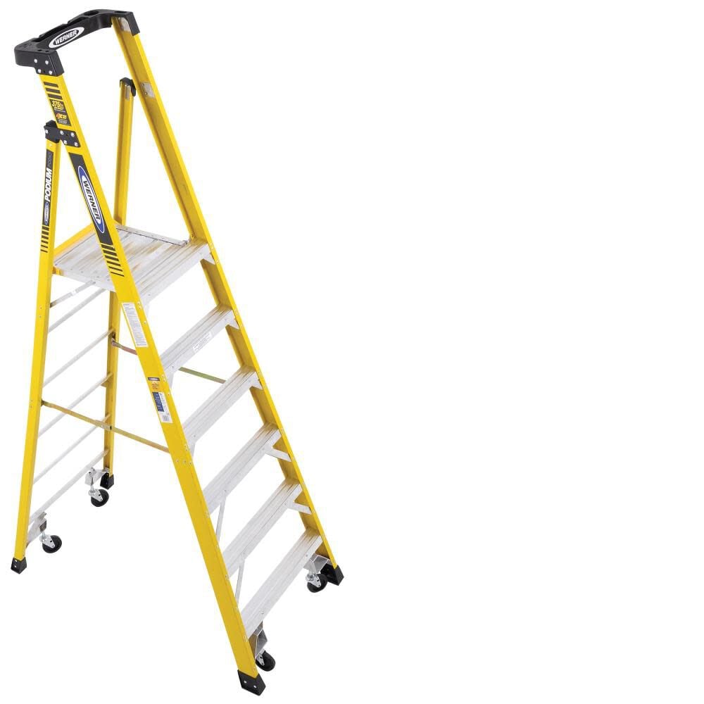 Werner Podium 6-ft Fiberglass 375-lb Type IAA Platform Ladder – PD7306-4C