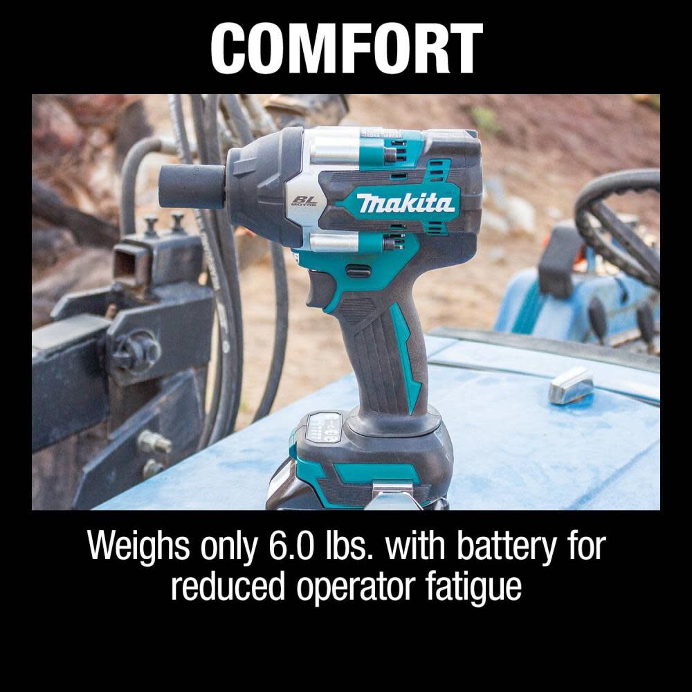 Makita 18V LXT 1 2in Sq Drive Impact Wrench Kit with Friction Ring Anvil XWT17T Acme Tools