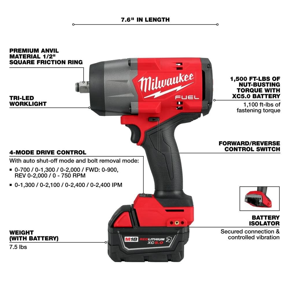 Milwaukee M18 Fuel 1 2 In High Torque Impact Wrench With Friction Ring Kit 2967 21b Simolary simolary.com 8