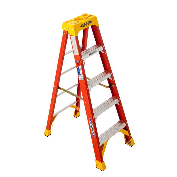 Werner 5-ft Fiberglass Type 1A - 300 lbs. Capacity Step Ladder
