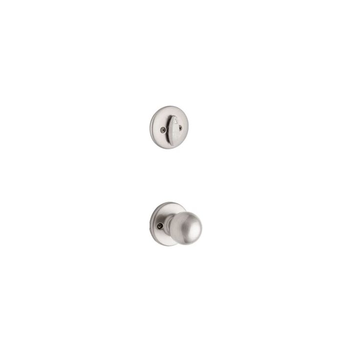 Kwikset Satin Nickel Dakota Single Cylinder Handleset with Polo Knob, large image number 2