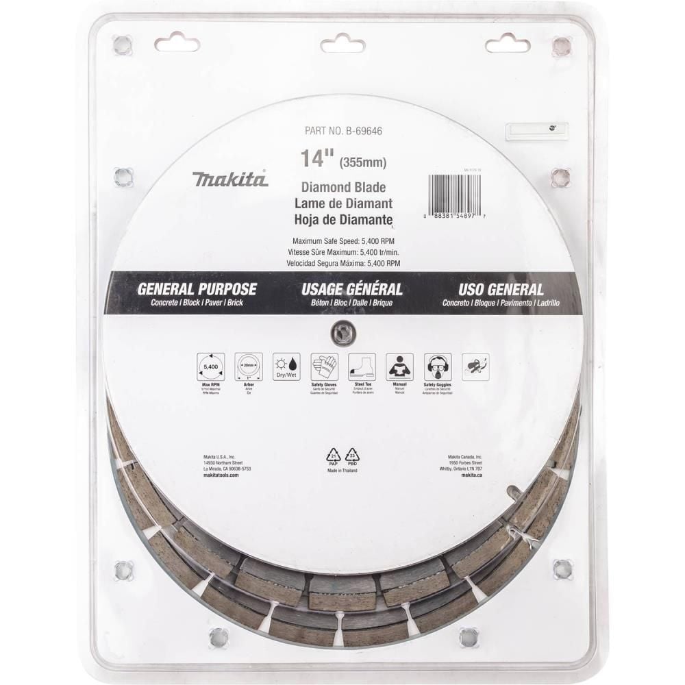 Makita 14 Inch Segmented Rim Diamond Blade for Concrete and Brick (3 Pack), large image number 4