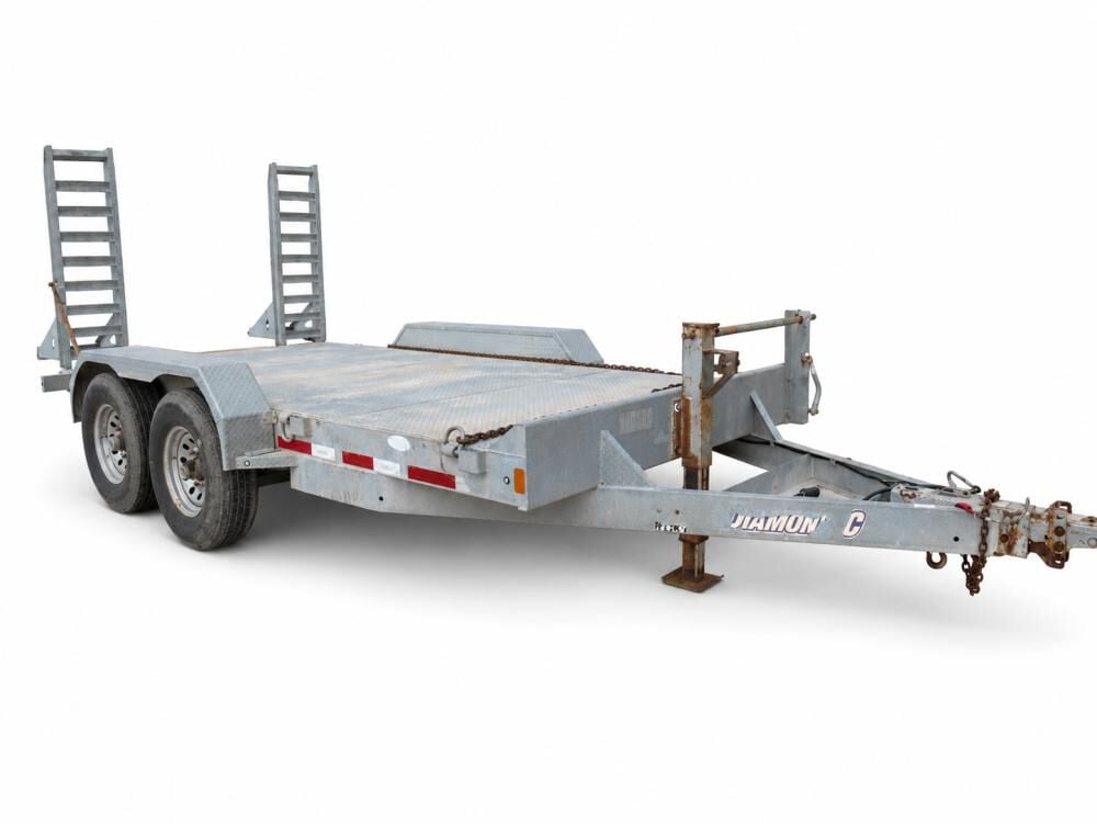 Diamond C 14 Ft Galvanized Equipment Trailer Used 2015, large image number 1