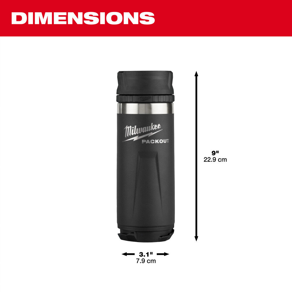 Milwaukee PACKOUT 18oz Insulated Bottle with Sip Lid, large image number 4