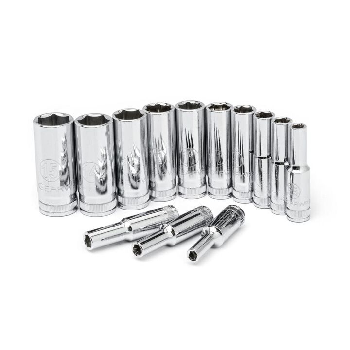 GEARWRENCH 1/4in Drive 6 Point Deep Metric Socket Set 13pc, large image number 10