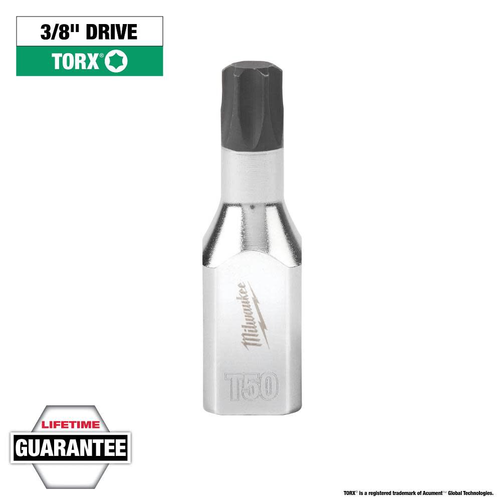 Milwaukee 3/8 Inch Drive T50 TORX Bit Socket, large image number 9