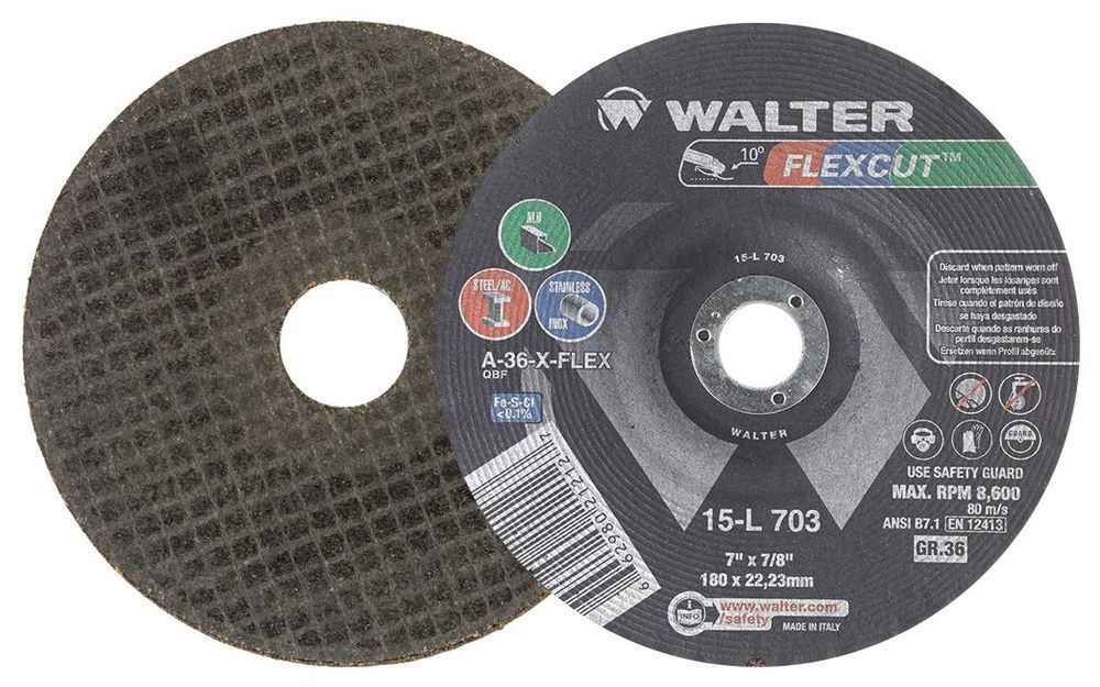Walter 7 Inch FLEXCUT Grinder Wheel, 36 Grit, 25 Pieces, large image number 3