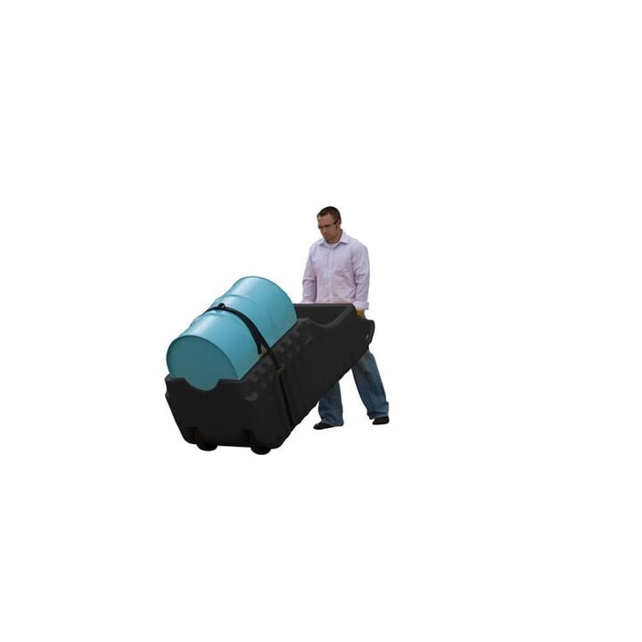 Justrite Black Spill Containment Drum Caddy for 55 Gallon Drums