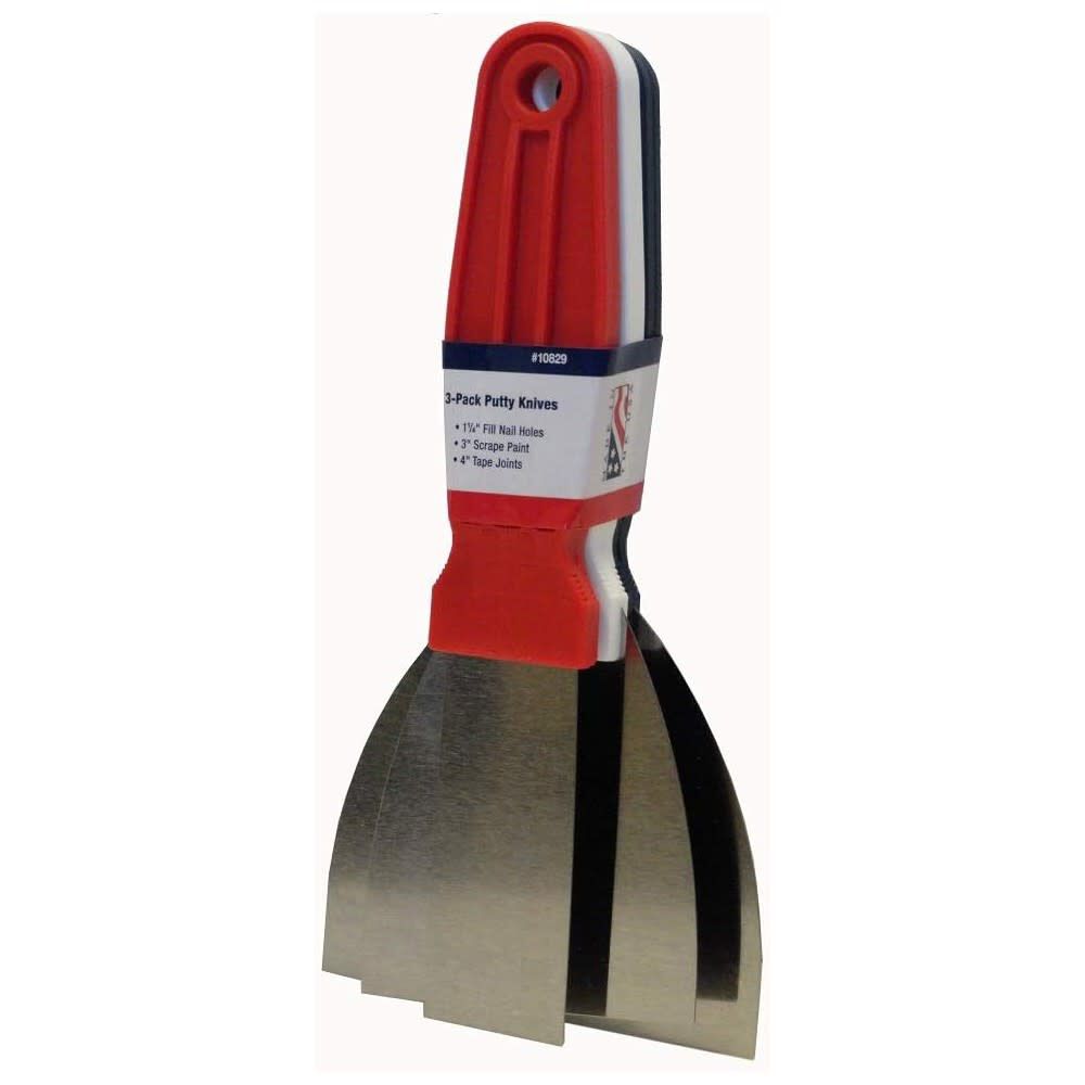 Warner Carbon Steel Multi-Color Putty Knife Various Size 3pk, large image number 2