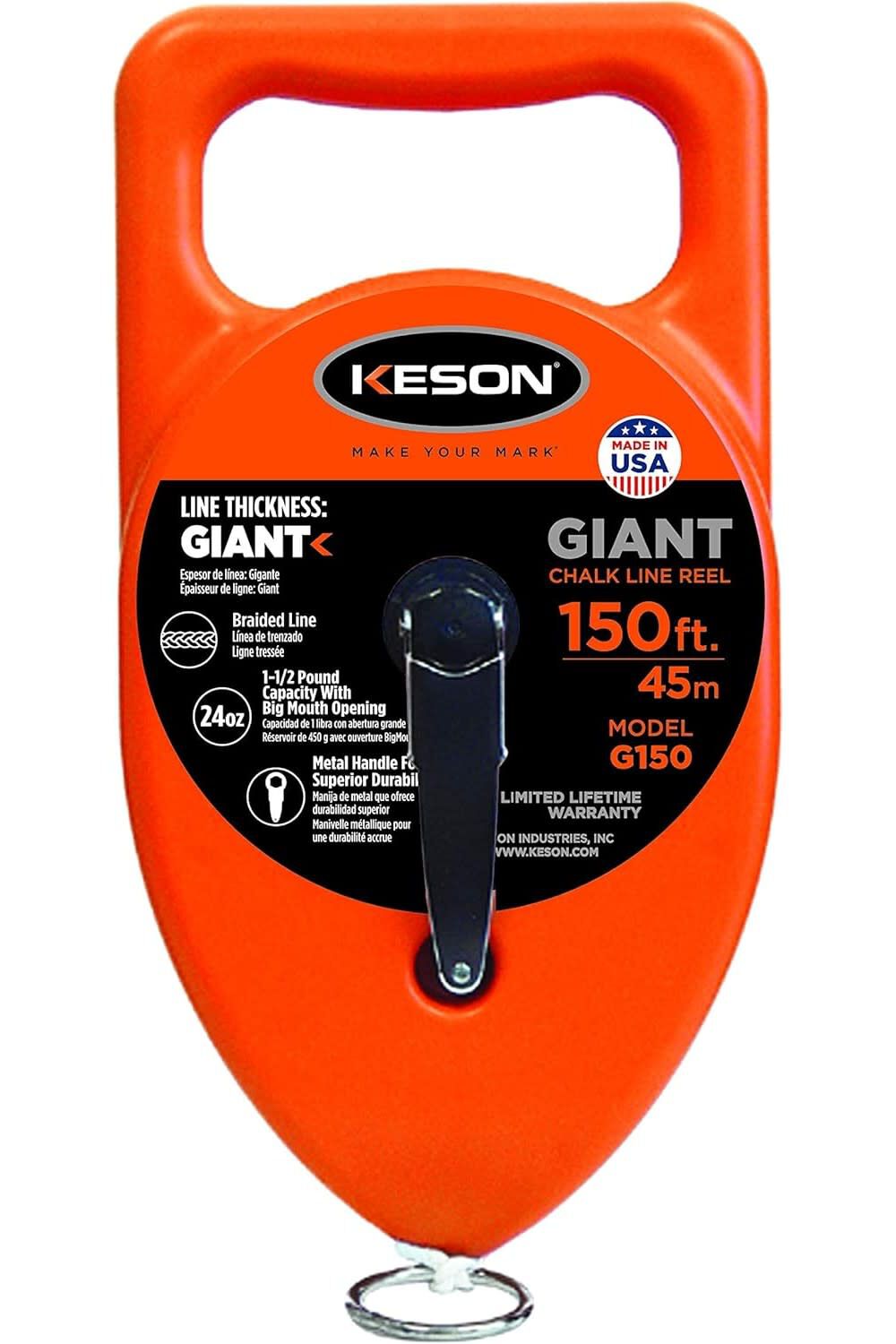 Keson 150 Ft. Length 24 Oz Capacity ABS Giant String Chalk Line Reel, large image number 2