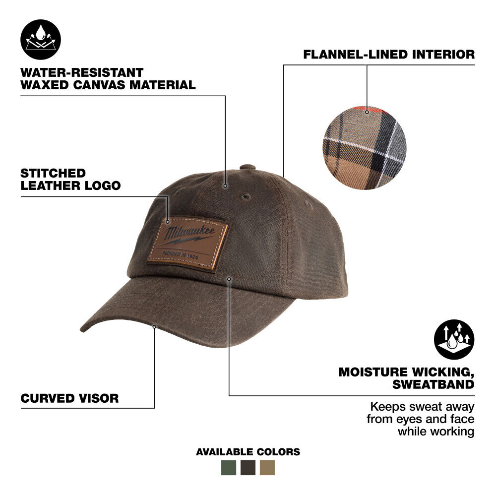 Milwaukee Waxed Canvas Adjustable Hat Brown, large image number 2