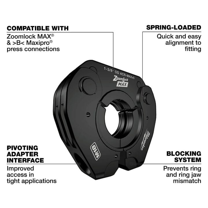Milwaukee 1/4 Inch ZoomLock MAX and MaxiPro Pivoting Press Ring, large image number 11