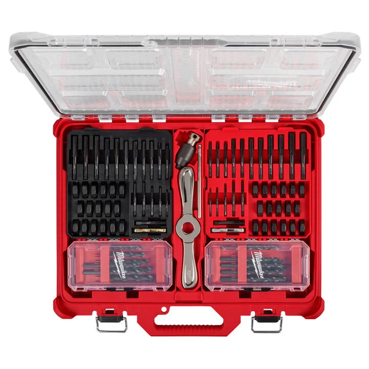Milwaukee SAE & Metric Tap & Die PACKOUT Set with HEX-LOK 2-in-1 Handle 107 Pieces, large image number 0
