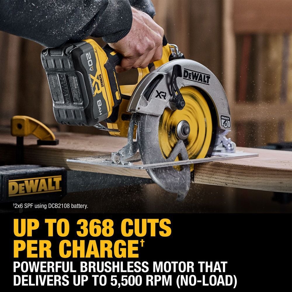 DEWALT 20V MAX XR 7-1/4 Inch Circular Saw Kit with XR POWERPACK, large image number 7