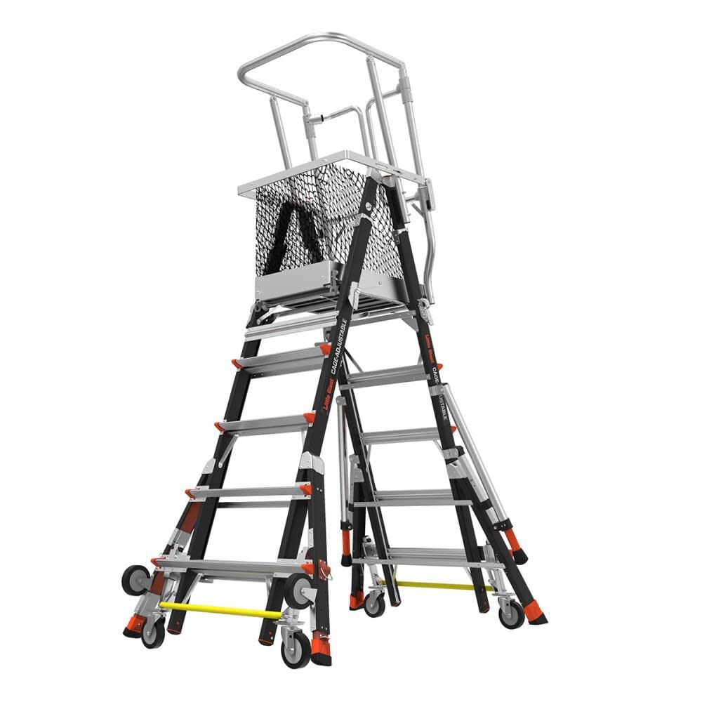 Little Giant Safety Cage Model 5 Ft. to 9 Ft. IAA FG with Wheel Lift and Ratchet Levelers – 18509-817