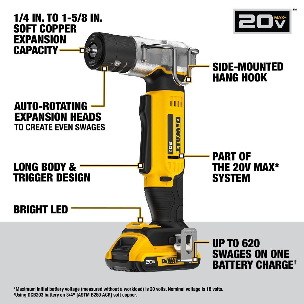 DEWALT 20V MAX Copper Swage Tool Kit, large image number 4