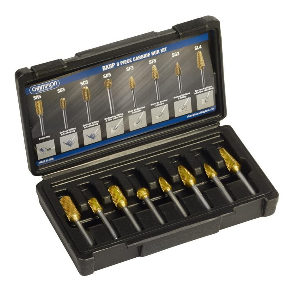 Champion Cutting Tool Titanium Coated Burr Kit 8pc, large image number 1