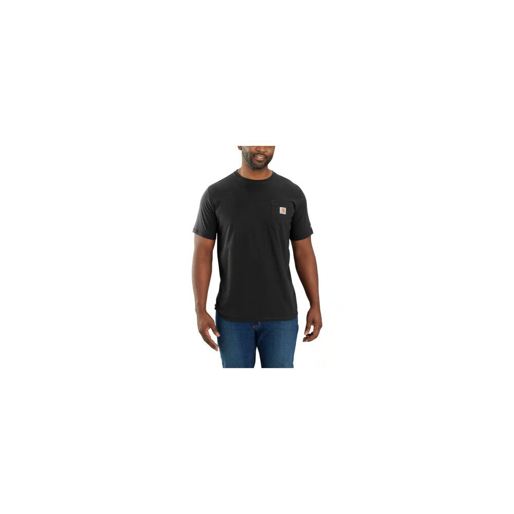 Carhartt Force Relaxed Fit Short-Sleeve Pocket T-Shirt, Black, Size Small – 106652-N04-S