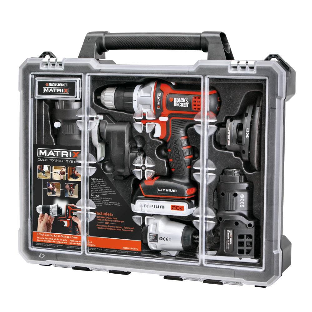 Black and Decker MATRIX 20V MAX 6 Tool Combo Kit BDCDMT1206KITC