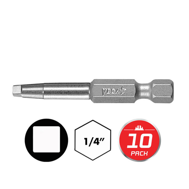 Vega Square Power Bit #2 x 12in Gunmetal Grey 10pk, large image number 1