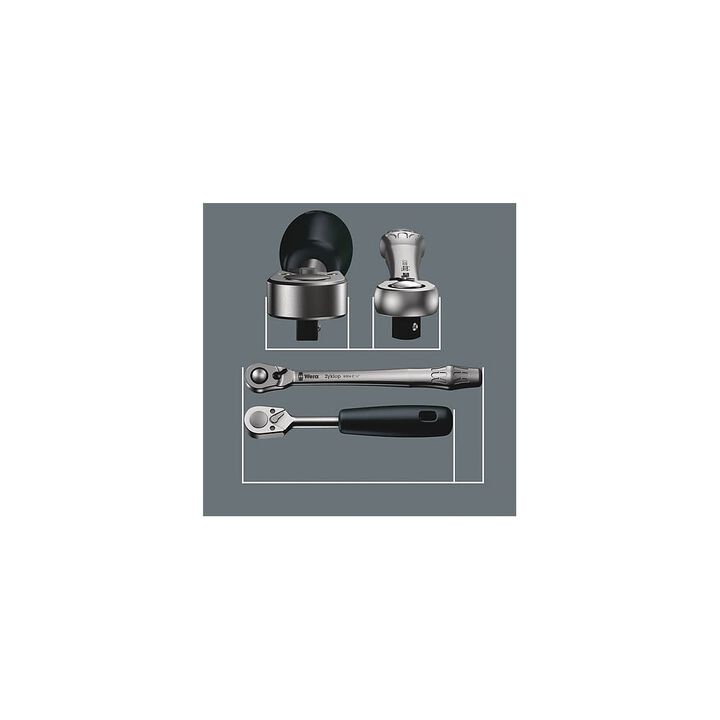 Wera Tools 8100 SC 8 1/2 in Drive Zyklop Metal Ratchet Set 28pc, large image number 9