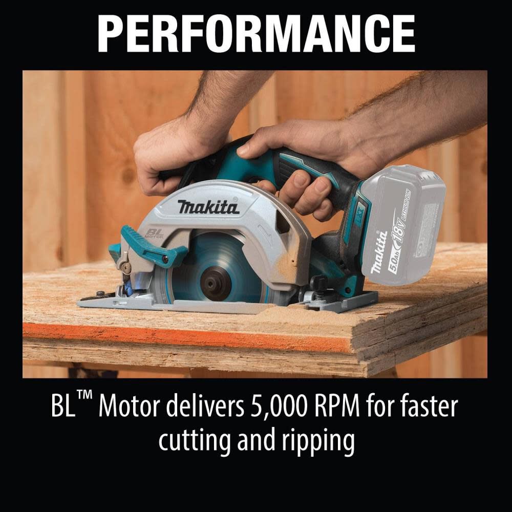 Makita 18V LXT Lithium Ion Brushless Cordless 6 1 2 in. Circular Saw Tool only XSH03Z Acme Tools