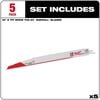 Milwaukee 12 in. 5 TPI The Ax SAWZALL Blade 5PK, small image number 2