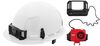 Milwaukee White Front Brim Hard Hat with 6pt Ratcheting Suspension Type 1 Class E & BOLT USB Cooling Fan Bundle, small image number 1