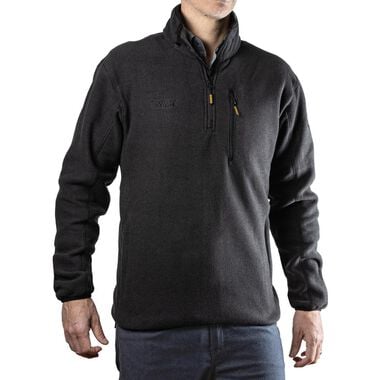 DEWALT 1/4 Zip Fleece Pullover Polyester Black XL, large image number 3