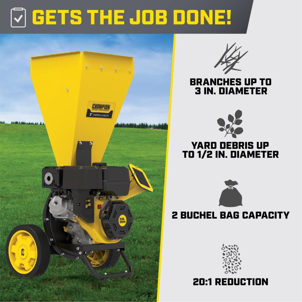 Champion Power Equipment 3in Portable Chipper-Shredder with Collection Bag, large image number 11
