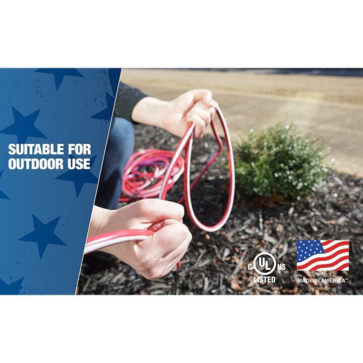Century Wire Freedom 50 ft 12/3 SJTW Red/White/Blue Lighted Extension Cord, large image number 2