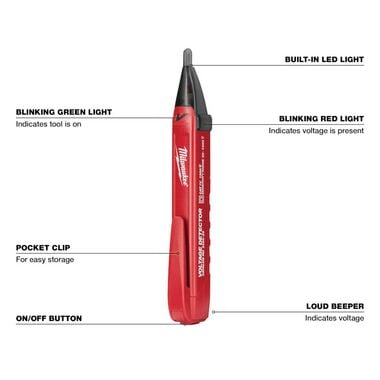 Milwaukee 50-1000 VAC Non-Contact Voltage Detector with Work Light, large image number 2