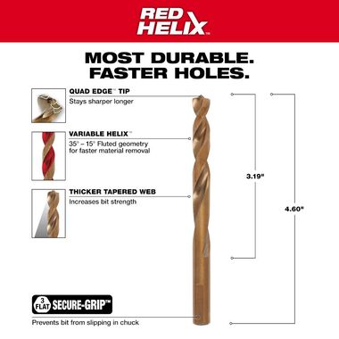 Milwaukee RED HELIX Cobalt 23/64inch Drill Bit, large image number 2