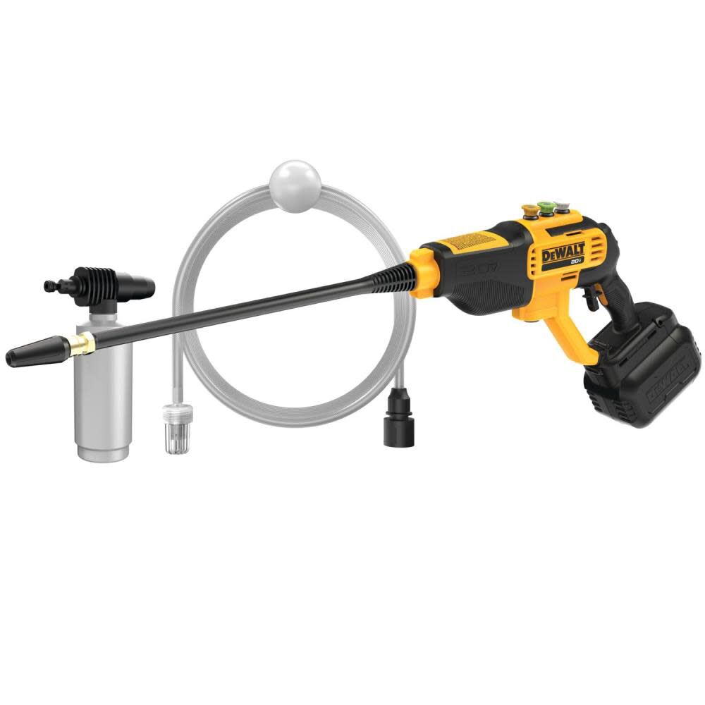 DEWALT 20V Max 550 PSI 1.0 GPM Battery Powered Cold Water Power Cleaner with 4 Spray Nozzles Bare Tool, large image number 1
