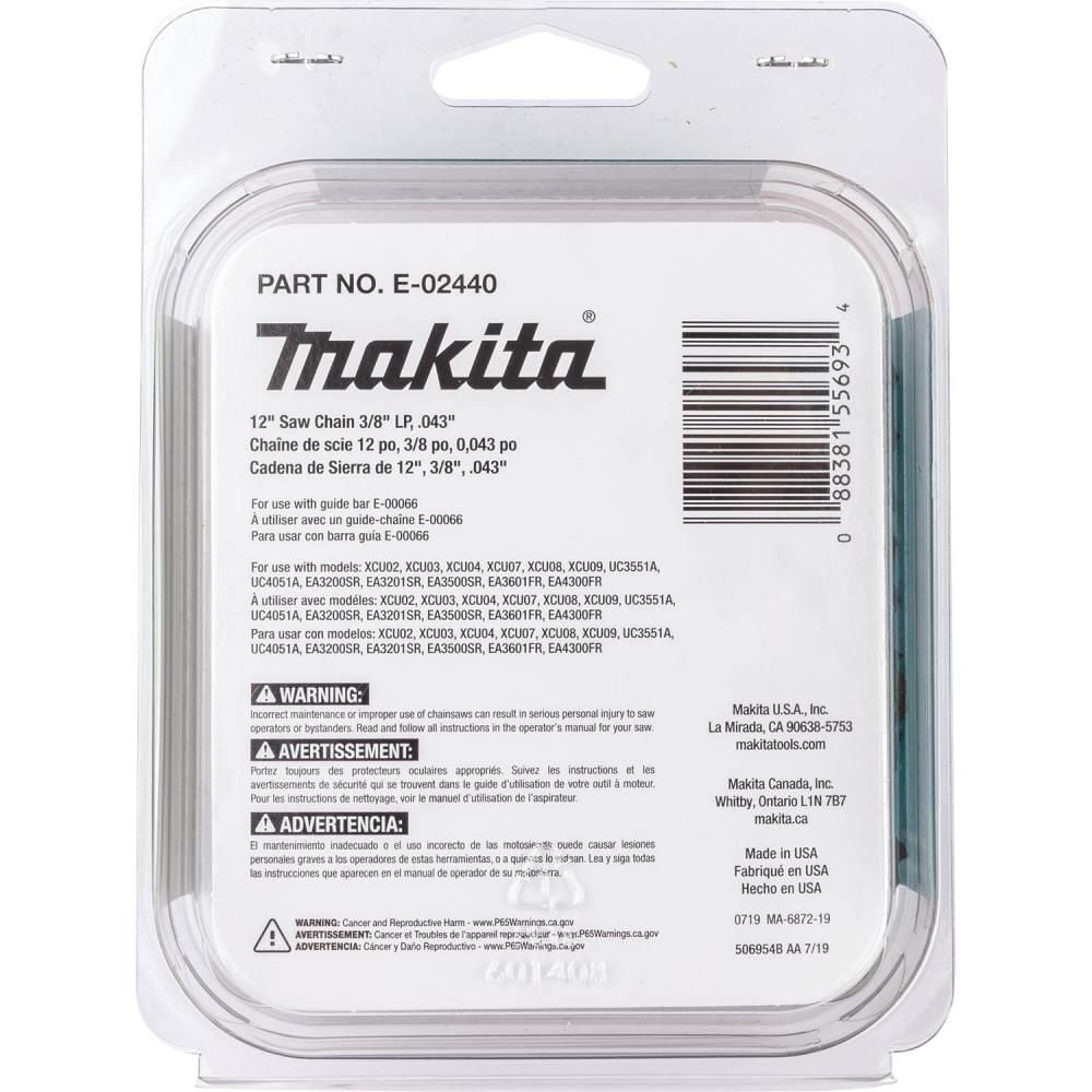 Makita 12 Inch Chainsaw Saw Chain, 3/8 Inch Low Profile Pitch, large image number 3