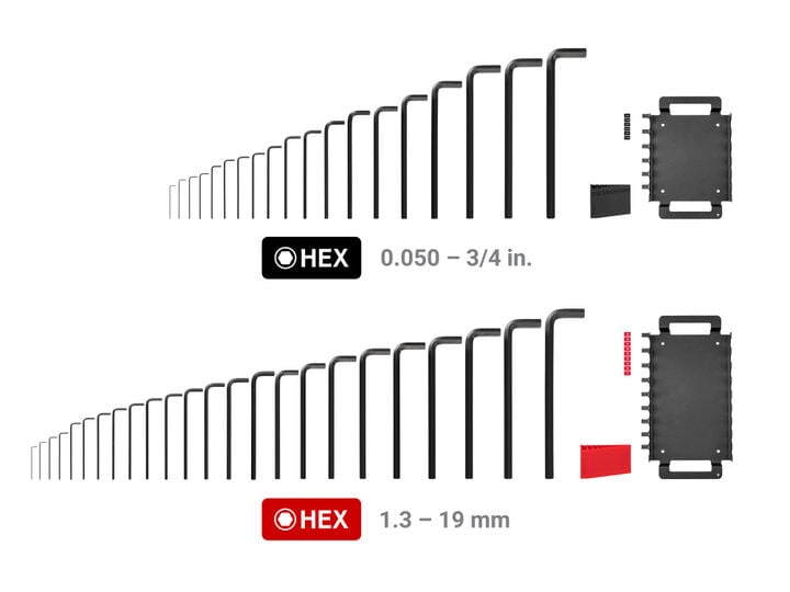 Tekton Flat End Hex L-Key Set, 43 Pieces, 0.050-3/8 Inch, 1.3-10 mm, large image number 3