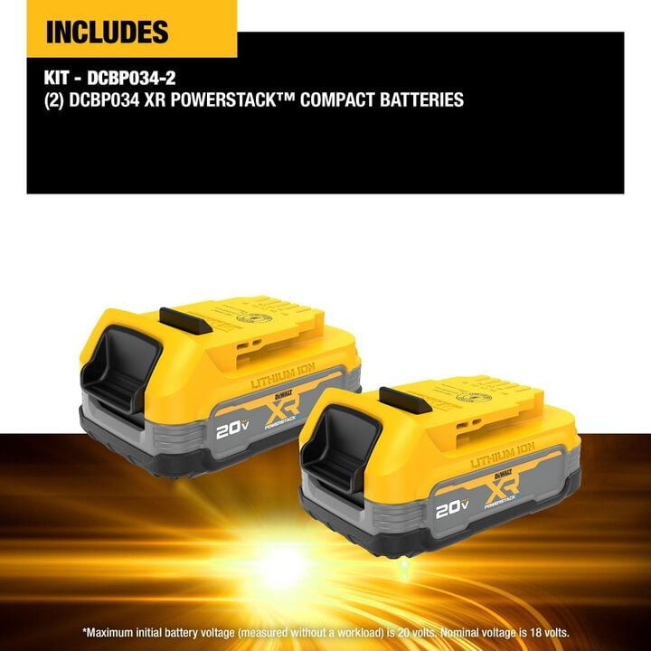 DEWALT 20V MAX XR POWERSTACK 20V 1.7Ah Lithium Ion Power Tool Battery Pack with Fuel Indicator (2 Pack), large image number 8