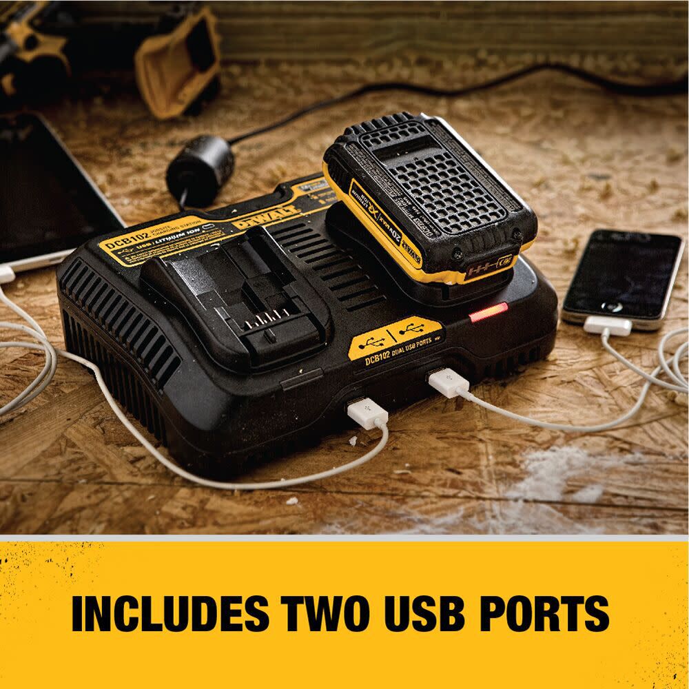 DEWALT 12 20V MAX DUAL PORT FAST CHARGER DCB102 Acme Tools