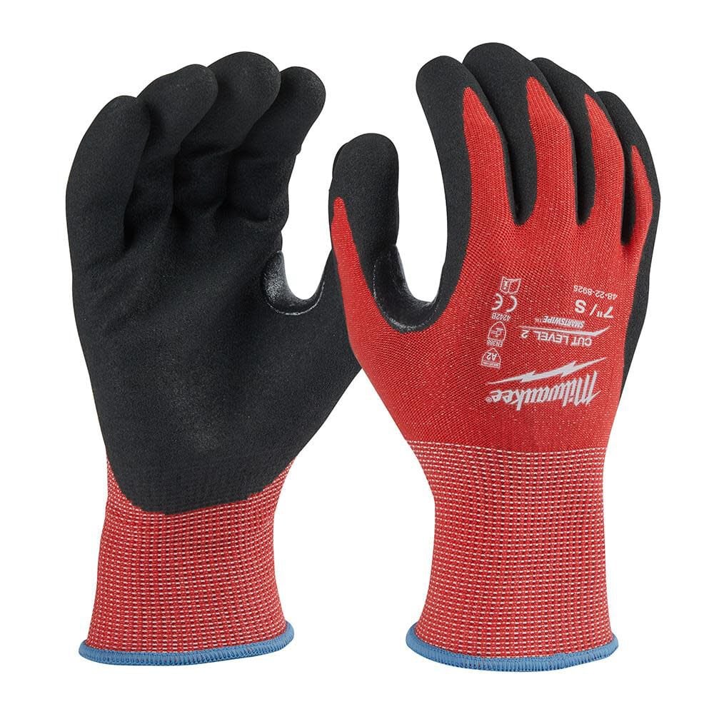 Milwaukee 12 Pair Cut Level 2 Nitrile Dipped Gloves – Size S – 48-22-8925B
