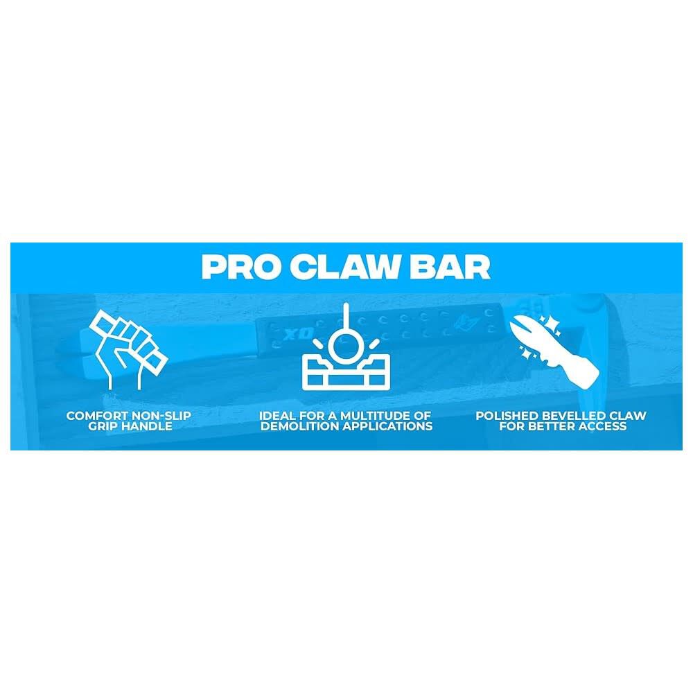 Ox Tools 12 Inch Length Forged Steel Head Pro Claw Bar with Non-Slip Handle, large image number 9
