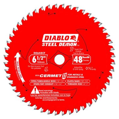 Diablo Tools 6 1/2"x 48 Tooth Saw Blade for Metals & Stainless Steel