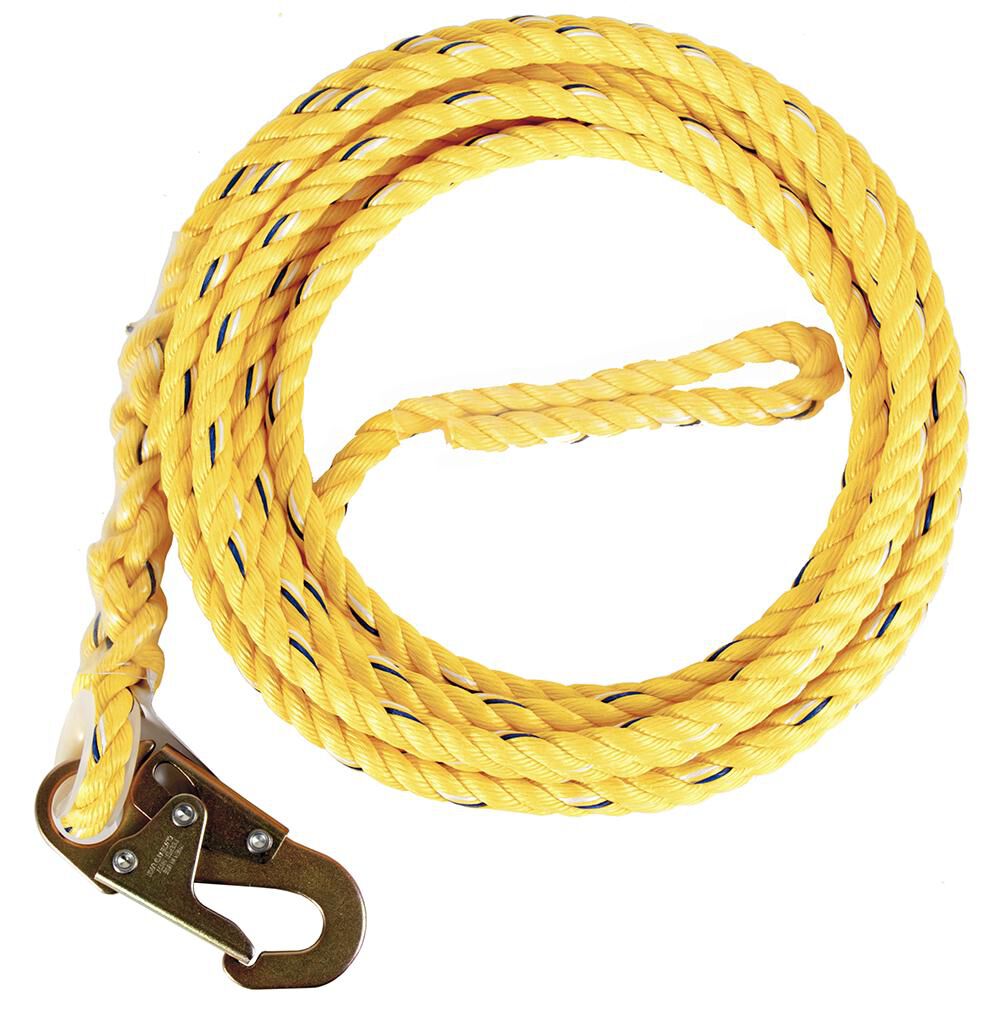Guardian Fall Protection 5/8 In. x 50 Ft. Standard Poly Steel Rope with Snaphook End – 01340