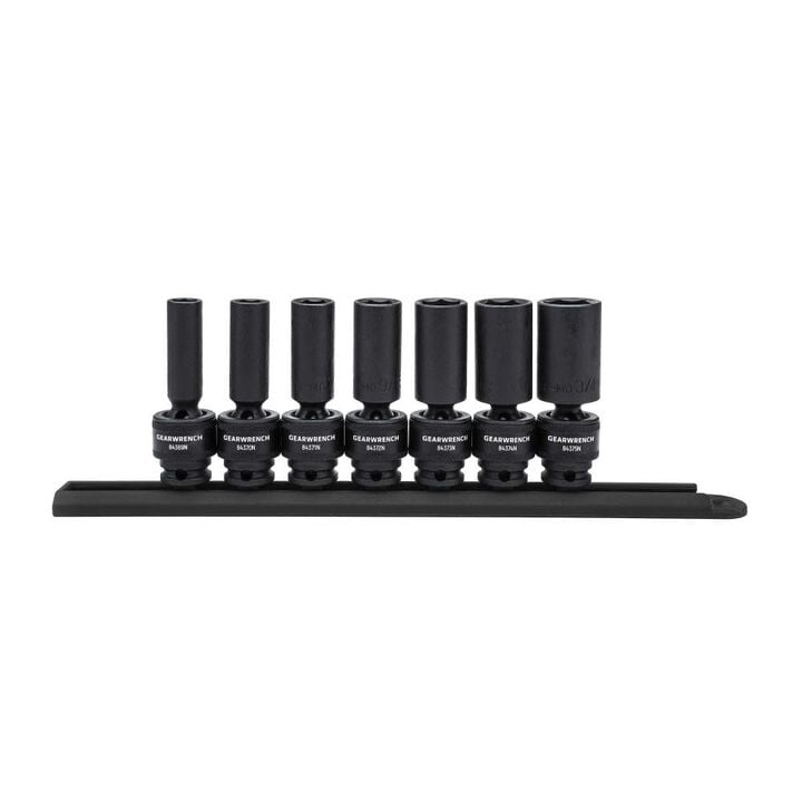 GEARWRENCH 3/8in Drive 6 Point Deep SAE Universal Impact Socket Set 7pc, large image number 0