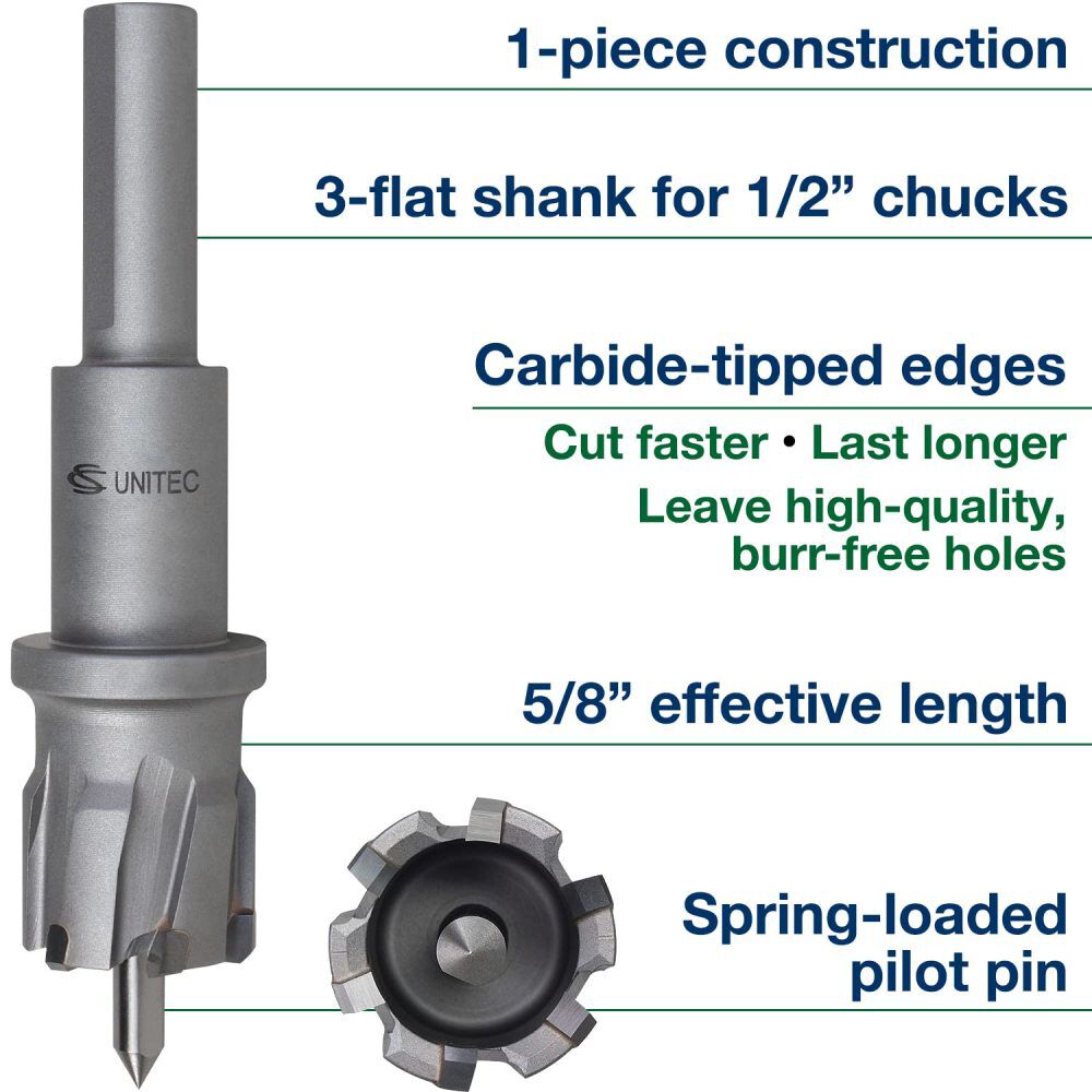 CS Unitec 11/16 Inch Extra HD Carbide-Tipped Hole Saw Cutter with Pilot Pin, large image number 3