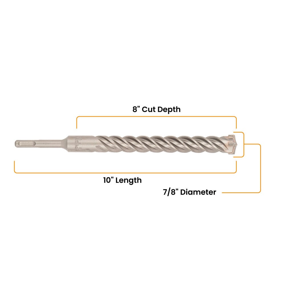 Spyder 7/8 Inch x 10 Inch SDS-Plus 4-Cutter Carbide-Tip Hammer Drill Bit, large image number 7