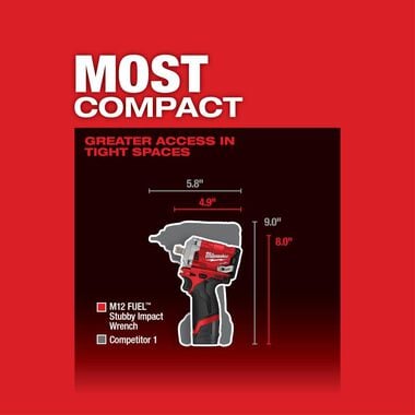 Milwaukee M12 FUEL Stubby 1/2 in. Pin Impact Wrench Kit, large image number 3
