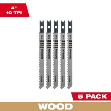 Milwaukee 4 in. 10 TPI High Carbon Steel Jig Saw Blade 5PK, large image number 0