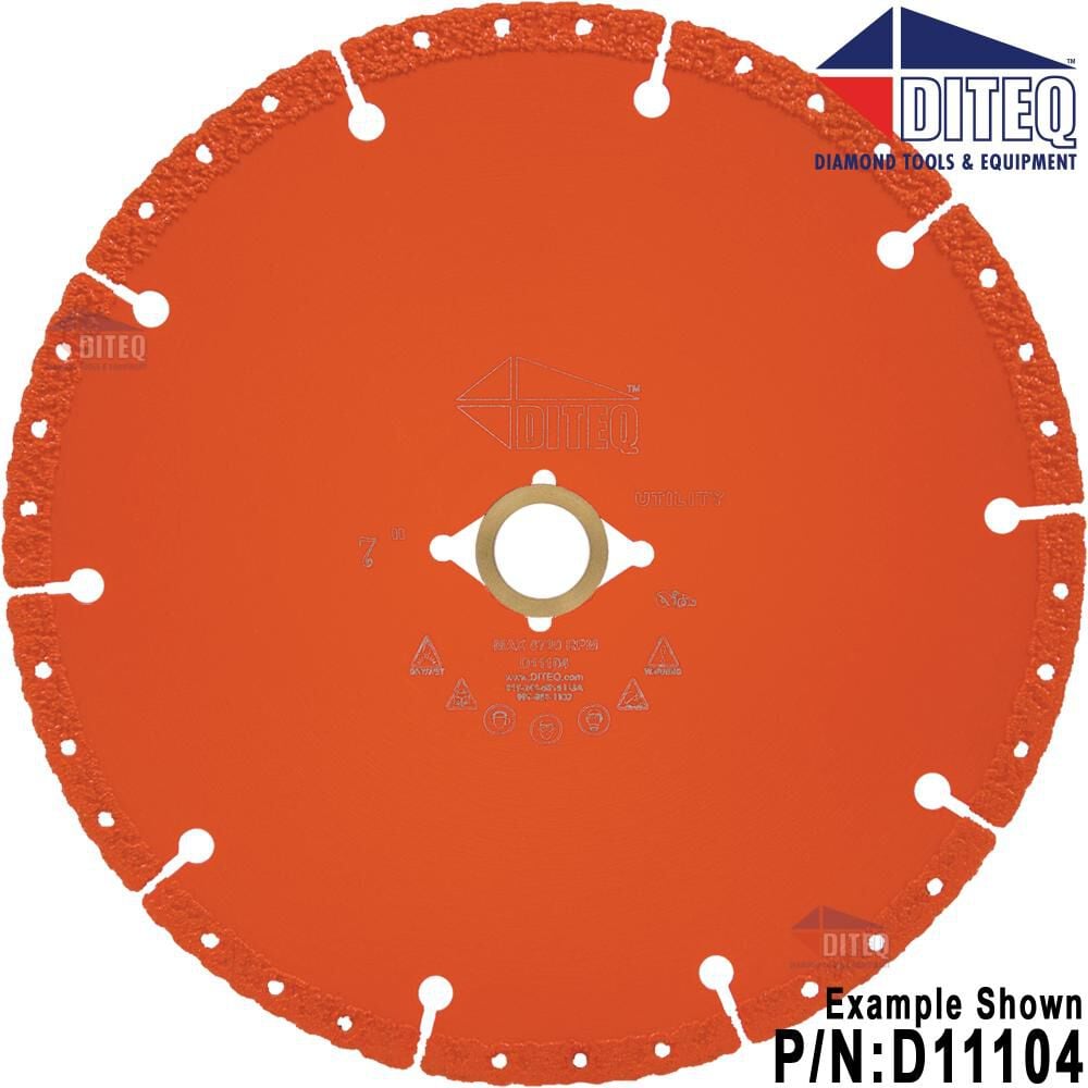 Diteq D-23 Rescue 7 Inch Premium Segmented Rim Diamond Blade for Metal and Ductile Iron Pipe – D11104
